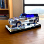 Kri&scaron;tolinio automobilio modelio figūrėlė, stiklinis automobilio modelis, prespapjė, automobilio salono kvepalų buteliuko ornamentas, namų stalo dekoras, vaikams, kalėdinė dovana mėlyna