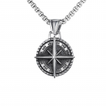 Titano plieno kompasas Retro karoliai Karolių priedai Retro titano plieno pankroko pakabukas Vyri&scaron;kas pakabukas 50CM(Necklace Size)