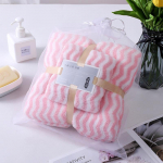 Soft Absorbent Coral Fleece Striped Towel, Lint-Free, Antibacterial, Skin-Friendly for Face and Cleaning Towel (35x75cm)