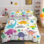 Mielas dinozauro antklodės užvalkalas vaikams 3D animacinis gyvūnų patalynės komplektas pilnas/karali&scaron;kas mikropluo&scaron;to antklodės užvalkalas berniukui mergaitei vaiko miegamojo dekoras 70x133cm