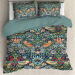 William Morris bra&scaron;kių vagis patalynės užvalkalų komplektas Pilno dydžio Karalienės dydžio Mink&scaron;ti ir &scaron;velnūs patalynės komplektai paaugliams/suaugusiems Antklodės užvalkalas EU Double(200x200cm)