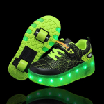 Dviračiai Vaikams LED &Scaron;viečiantys Ritinio Batai Vaikams Berniukams Mergaitėms &Scaron;viečiantys Sportbačiai Riedlentė USB Įkrovimas 39(insole 25cm)