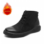 2025 Žiemos Kar&scaron;tas I&scaron;pardavimas Vyri&scaron;ki Verslo Trumpikės Batai Mink&scaron;ti Padai Mink&scaron;ti Pavir&scaron;iai Vyri&scaron;ki Odiniai Laisvalaikio Batai Medvilniniai Ankle Boots 47 black