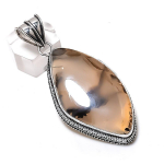 Tube Agate Gemstone Handmade 925 Sterling Silver Jewelry Pendant 2.60 y2n22
