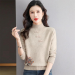 Rudens žiemos moterų megztinis Korėjieti&scaron;kos mados &scaron;ilti apatiniai mar&scaron;kiniai Pusiau auk&scaron;ta apykakle Pagrindinis trikotažas Tvirtas ilgomis rankovėmis megztiniai S