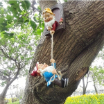 2 vnt. Kaprizingos gnomų laipiojimo statulėlės | Derva Lauko sodo ir terasos sienų dekoras Motinos dienos/Kalėdų dovanai - Įskaitant papildomus pakabinamus ornamentus 2pcs