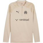 Puma Olympique Marseille 2023-24 Logotipo Polo Patogūs ilgomis rankovėmis raglaniniai mar&scaron;kinėliai Vyri&scaron;ki vir&scaron;utiniai drabužiai Chaki 771917-14 L