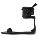 Zara Vintažiniai Atvirais Pir&scaron;tais Plok&scaron;čiapadžiai Odiniai Sandalai Su Rai&scaron;teliais Moteri&scaron;ki Sandalai Juodi 3605510800 40