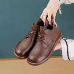 Nauji natūralios karvės odos batai moterims, prabangūs, vandeniui atsparūs Oksfordo tipo batai, moteri&scaron;ki auk&scaron;takulniai nėriniais užsegami ankle boots, moteri&scaron;ki trumpi batai 39
