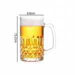 600ml/1000ml Prabangi alaus taurė Kūrybi&scaron;ka alaus taurė su rankena Reljefinė vandens taurė Vakarėliui Skaidri Didelės talpos gėrimų taurė 1pcs