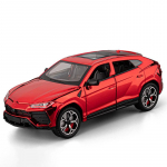 1/24 Lamborghini URUS visureigio lydinio galvanizuoto sportinio automobilio modelis lieto metalo lenktyninio automobilio transporto priemonės modelis simuliacinis garsas &scaron;viesa vaiki&scaron;kas žaislas dovana raudona