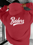 Vyri&scaron;kas laisvalaikio džemperis su gobtuvu su &bdquo;Raiders&ldquo; užra&scaron;o spaudiniu Laisvo kirpimo gobtuvas Skalbiamas ma&scaron;inoje Ruduo Žiema Lauke S