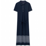 Tommy Hilfiger moteri&scaron;ka dryžuoto apvado polo maxi suknelė XS