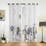 Kiaulpienės gėlės akvarelė Langų užuolaidos Namų dekoras Svetainės užuolaidos Vaikų kambario Cortinas Virtuvei Miegamajam 135W x 60H(cm) x1