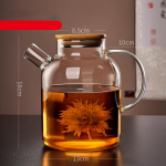 Skaidrus stiklinis arbatinukas Namai ir virtuvė Puer arbatos puodas su mediniu dangteliu Virdulys Arbatos rinkinys Kava ir arbata Stalo reikmenys