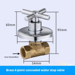 1 vnt. Varinis vonios mai&scaron;ytuvo ventilis 1/2'' 3/4'' Vonios du&scaron;o &scaron;alto vandens mai&scaron;ytuvo ventilis Viena rankena Paslėptas kampinis ventilis Priedas