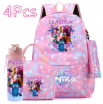 4 vnt./rinkinys KPOP spausdintas kuprinė, rankinė, pie&scaron;tukinė su 750 ml vandens buteliuku paaugliui berniukui, mergaitei, didelės talpos knygų krep&scaron;ys, mokyklinė kuprinė, gertuvė