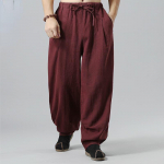 Mados Vyri&scaron;kos Harajuku Harem Kelnės Vyri&scaron;kos Vasarinės Medvilninės Lininės Kelnės Vyri&scaron;kos Vintažinės Sportinės Kelnės Mados 5XL &scaron;viesiai pilka spalva