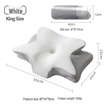 Tarptautinė drugelio formos atminties putų pagalvė kaklo atramai - Auk&scaron;ta/Žema pusė miegantiems ant &scaron;ono Pillow Core + Outer Pillowcase