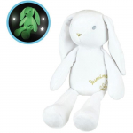 LUMINOU Peluche lumineuse lapin +/- 30 cm balta