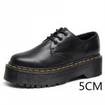 Madingi moteri&scaron;ki odiniai batai, stori odiniai batai, juodi Mary Jane tipo batai, unisex platforma, karvės odos padas, dideli vyri&scaron;ki batai 34-44 40 ( 25cm) black