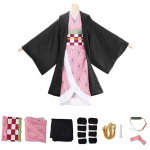 Anime Demon Slayer Kimetsu No Yaiba Zenitsu Giyu Tanjirou Kamado Nezuko Cosplay Moterims Vaikams Vyrams Kimono Uniforma &Scaron;ventė Kids 130CM black