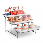 3 auk&scaron;tų desertų stovas vaisiams, pyragaičiams, užkandžiams. Eleganti&scaron;kas serviravimo stovas bufetams, vakarėliams. Modernus virtuvės organizatorius. juoda