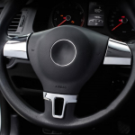 Automobilio priedai Vairo apdailos dekoratyvinis lipdukas dėklas Volkswagen Tiguan Touran Passat 2011-2015 Lavida 2011-2014 sidabras