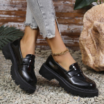 Mada Didelio Dydžio Loferiai Moterims Platforminiai Plok&scaron;čiapadžiai Pavasaris Nauji Dizainerio Suknelės Eleganti&scaron;ki Batai Vaik&scaron;čiojimo Patogumas Retro Vieno Bato Zapatos Mujer 43 juoda