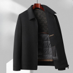 Vyri&scaron;ka rudens ir žiemos nauja dvipusė vilnonė striukė su nuimamu žąsų pūkų pamu&scaron;alu 4XL