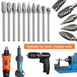 10 vnt. Ilgo koto karbido sukamoji &scaron;lifavimo dildė 1/8 colio koteliu sukamojo įrankio rasp dildė, skirta metalo suvirinimui Drožyba, pjovimas, graviravimas, perkėlimas China Mainland