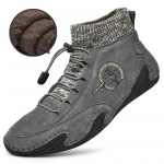 Didelio dydžio vyri&scaron;ki rankų darbo modelio odiniai patogūs mink&scaron;ti batai su kojinėmis 48