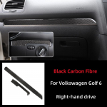 Skirta Volkswagen Golf 6 Gti R MK6 2008-2012 anglies pluo&scaron;to centrinės konsolės prietaisų skydelio dangtelio apsaugai apdailos lipduko automobilio priedams Black(RHD)