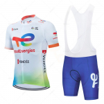 2026 Total Energies komandos dviratininko aprangos komplektas Kvėpuojantis Mtb Maillot Ciclismo Hombre Lauko sporto &scaron;ortai su petne&scaron;ėlėmis Vasariniai dviračių drabužiai S