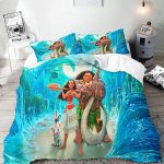 Moana pledo užvalkalų komplektas Antklodė Lovos Patalynė 3D Vaikų Patalynės Komplektas 3 Dalys 1 Antklodės Užvalkalas Karali&scaron;kas Dydis AU Single(140*210cm)3pcs