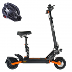 Kukirin GII Pro 600W elektrinis paspirtukas su sėdyne, 9 bekamerės padangos, 48V 15.6Ah, didžiausias greitis 45 km/h, sulankstomas dizainas, dviguba pakaba, IP54 48V 600W 15Ah+Helmet (Split Up) oranžinė/juoda