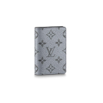 Louis Vuitton Trumpas ki&scaron;eninis Monogramos dengto drobės odinis kortelių laikiklis Piniginė Vyri&scaron;ka piniginė Pilka M30837 Box(Basic Set+Box)