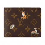 Louis Vuitton Monogram Forest Print Padengto Drobės Piniginė Vyri&scaron;kos Piniginės Ruda M27057 Gift Set(Basic Set+Box+Shopping Bag)