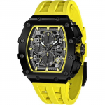 Montre - TSAR BOMBA - Homme - 50M &eacute;tanche - Bo&icirc;tier en Acier Inoxydable - Bracelet en Silicone geltona