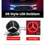 Automobilio grotelių ženklelis, 3D priekinis emblemos LED žibintai Mercedes Benz W205 W212 W213 W204 ML W166 CLA C117 W176 W177 E GLA GLC GLE B-W246 2012-2019