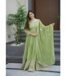 Moterų Bollywood Anarkali suknelė Kurta Kelnės Dupatta Rinkinys Indų Dizainerio Vir&scaron;utinė dalis Tunika Kurtis Rinkinys M žalia