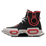 Li Ning Reburn Slip Resistant And Abrasion Resistant Coverage High top Sports Casual Shoes Men's Black Red AGBN054-1 37