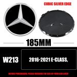 3D 185MM 205MM Priekinės grotelės Žvaigždės logotipas Emblema Ženklelis Automobilių aksesuarai Mercedes-Benz C/B/E klasei W206 W253 W213 GLC GLE V klasei