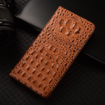 Krokodilo nagas natūralios odos atverčiamas dėklas Samsung Galaxy A20 A30 A40 A50 A60 A70 A80 A90 A11 A21 A31 A41 A51 A71 telefonams A20 ruda