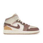 Air Jordan 1 Mid SE Craft GS Sail Taupe Haze Fossil Stone Vaikų Batai DZ4466-102 36.5 white