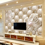 3D Mink&scaron;tas Paketas Deimantų Papuo&scaron;alų Gėlių Tapetai Prabangus Sieninis Freskas Vie&scaron;butis Svetainė TV Fonas Sienų Popierius Namų Dekoravimas 200 cm(W) x 140 cm(H)