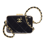 Chanel Metalinė grandinėlė Avikailio rankinė Kosmetinė Messenger tipo krep&scaron;ys Mažas moteri&scaron;kas Juodas Basic+Dust Bag juoda