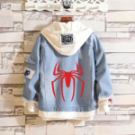 Vyri&scaron;ki ir moteri&scaron;ki džinsiniai &scaron;varkai i&scaron; &bdquo;Spider&ldquo; serijos, madingi drabužiai, porų drabužiai, džemperiai su gobtuvu. XXXL gray