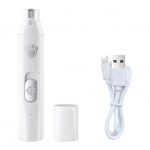 Įkraunamas 2 greičių 3 &scaron;lifavimo jungtys naminių gyvūnėlių nagų &scaron;lifuokliui, mažo triuk&scaron;mo USB įkrovimas, priežiūra, ne&scaron;iojama įkraunama &scaron;unų nagų kirpimo ma&scaron;inėlė &scaron;unims balta