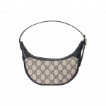 Gucci GG Supreme Drobės Mini Hobo Rankinė Smėlio spalvos Tamsiai Mėlynos Odos Apdaila Kasdienė Atsitiktinė 658551-96IWN-4076 Box(Basic Set+Box)